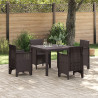 Mesa de Jardim Castanha 100x100x73 cm de Rattan Sintético 1