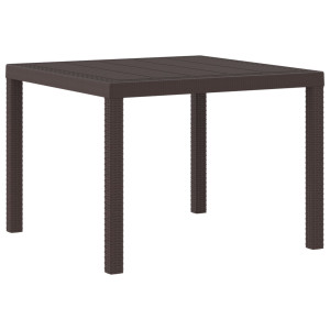 Mesa de Jardim Castanha 100x100x73 cm de Rattan Sintético H