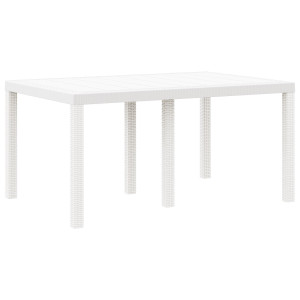 Mesa de Jardim Branca 150x100x73 cm em Rattan Sintético H