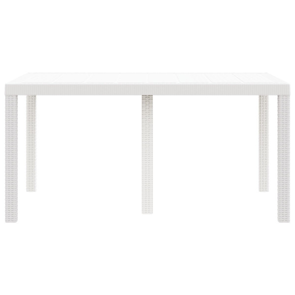 Mesa de Jardim Branca 150x100x73 cm em Rattan Sintético M 4