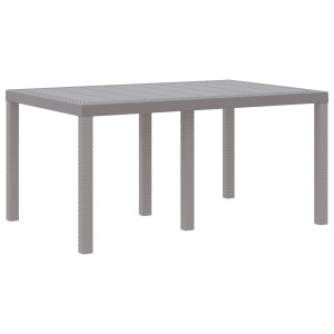 Mesa de Jardim Cinza-claro 150x100x73 cm em Rattan Sintético H