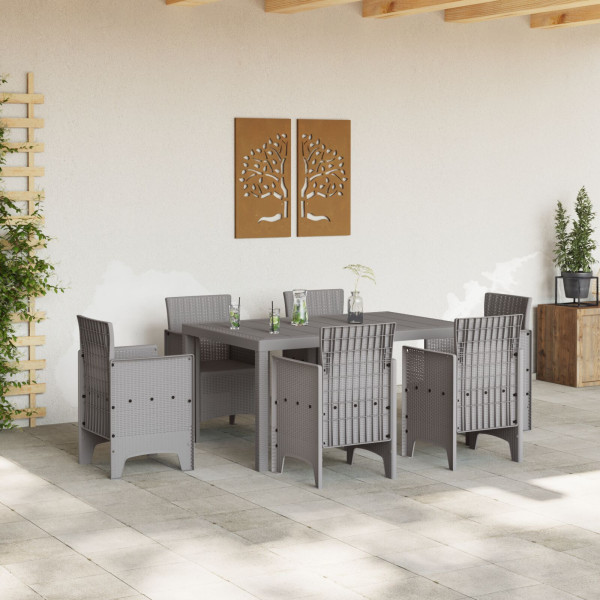 Mesa de Jardim Cinza-claro 150x100x73 cm em Rattan Sintético M 3