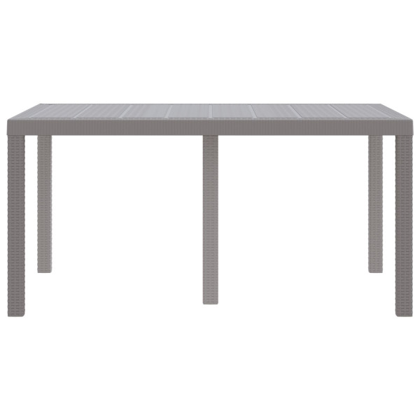 Mesa de Jardim Cinza-claro 150x100x73 cm em Rattan Sintético M 5