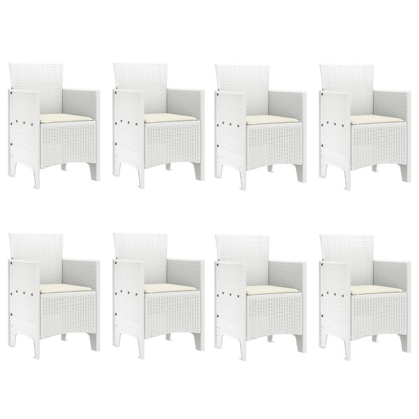 Juego de Comedor de Jardín Conjunto de 9 Blanco Poliratán M 5