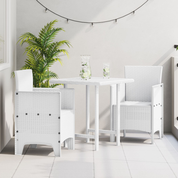Silla de Jardín Conjunto de 2 Blanco Estilo de Ratán Plástico D