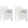 Silla de Jardín Conjunto de 2 Blanco Estilo de Ratán Plástico 2