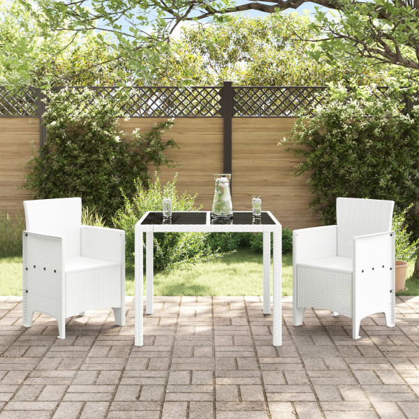 Silla de Jardín Conjunto de 2 Blanco Estilo de Ratán Plástico M 3