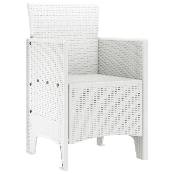 Silla de Jardín Conjunto de 2 Blanco Estilo de Ratán Plástico M 4