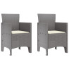 Cadeiras de Jardim com Almofadas 2 pcs Cinza Claro Vime 2