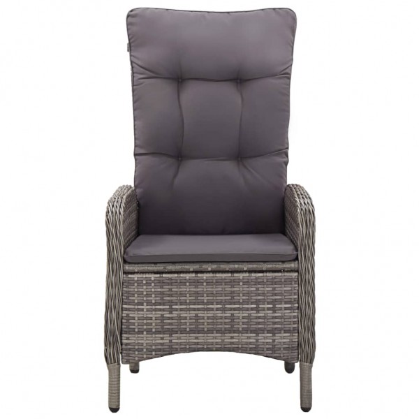 Sillas de jardín 2 unidades ratán sintético gris M 3