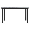 Mesa comedor jardín acero y vidrio templado negro 200x100x74 cm 3