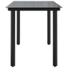 Mesa comedor jardín acero y vidrio templado negro 200x100x74 cm 4