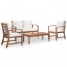 Muebles de jardín 4 piezas con cojines madera maciza de acacia 1