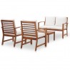 4 pcs conjunto lounge de jardim c/ almofadões acácia maciça 3