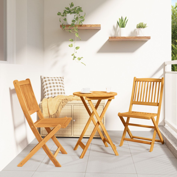 Conjunto de Bistro de Jardín de 3 Piezas  de Madera Sólida de Acacia D