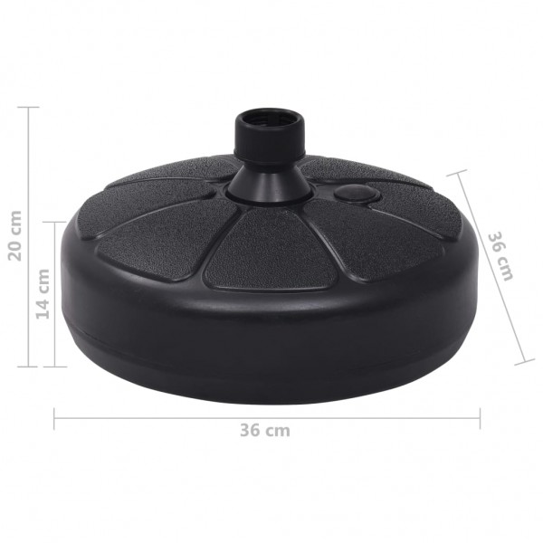 Base para guarda-sol com areia/água 15 L preto M 5