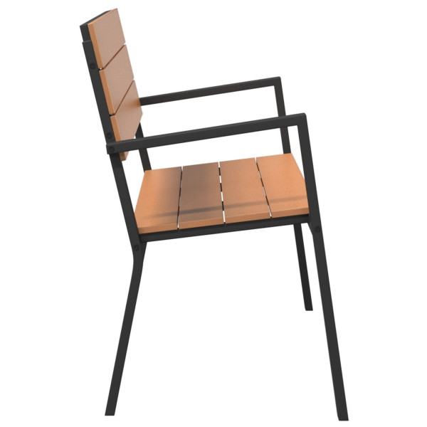 Banco de Jardim  em Aço e WPC Castanho e Preto M 5