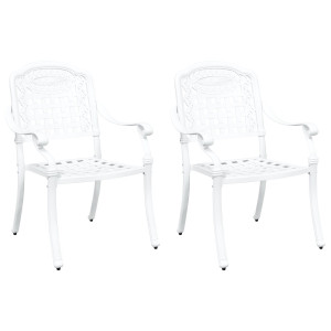 Sillas de Jardín  2 pcs de Aluminio Fundido Blancas H