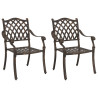 Cadeiras de Jardim  2 pcs Bronze Alumínio Fundido 2
