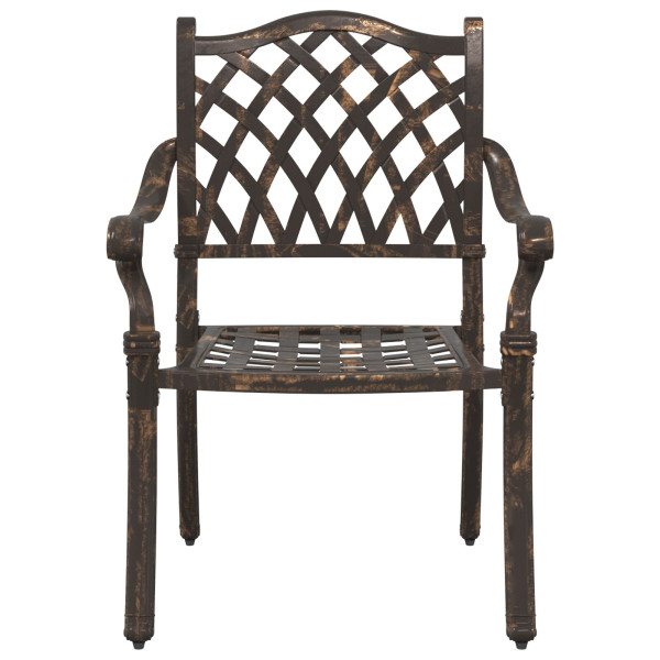 Cadeiras de Jardim  2 pcs Bronze Alumínio Fundido M 4