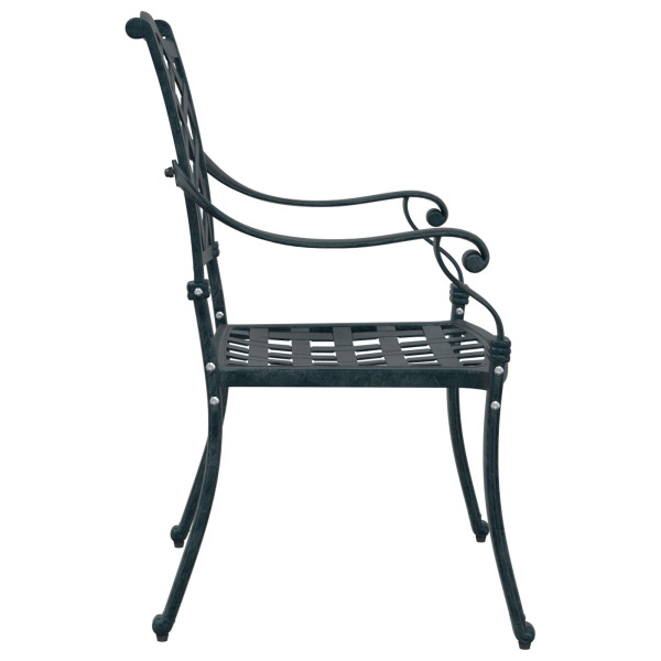 Cadeiras de Jardim  2 pcs Verde Alumínio Moldado M 5