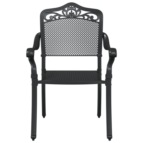 Cadeiras de Jardim  2 pcs Preto Alumínio Fundido M 4