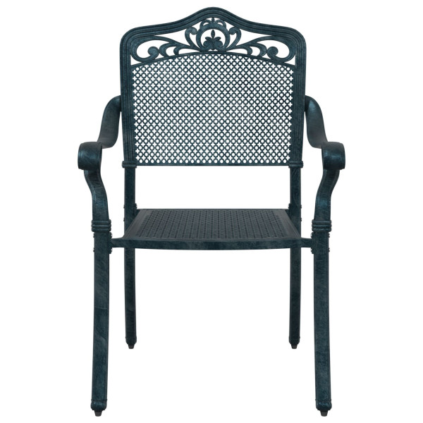 Cadeiras de Jardim  2 un. Verde Alumínio Fundido M 4