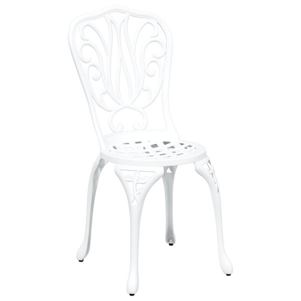 Conjunto de Bistrô de Jardim 3 Peças  Alumínio Fundido Branco M 4