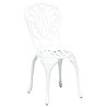 Conjunto de Bistro de Jardín de 3 Piezas  de Aluminio Fundido Blanco 4