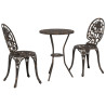 Conjunto de Bistro de Jardim em 3 Peças de Ferro Fundido Bronze 2