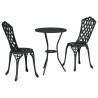Set de Bistro de Jardín de 3 Piezas  en Negro de Aluminio Fundido 2