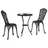Set de Bistro de Jardín de 3 Piezas  en Negro de Aluminio Fundido 3