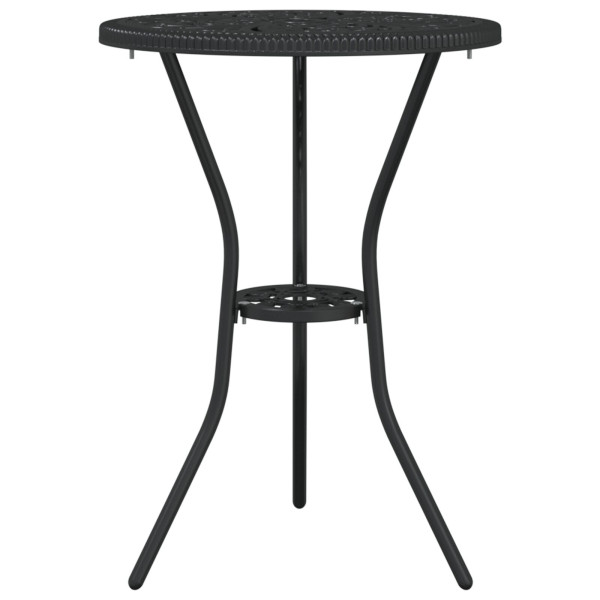 Conjunto de Bistro de Jardim de 3 Peças  Preto em Alumínio Fundido M 5