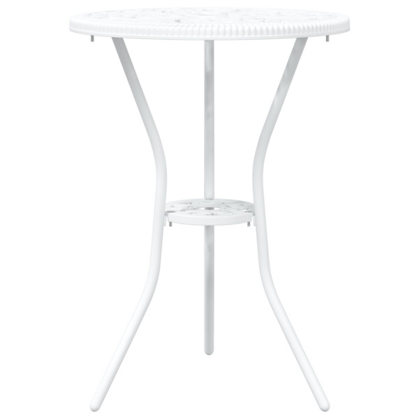 Conjunto de Bistrô de Jardim 3 Peças  Branco em Alumínio Fundido M 5