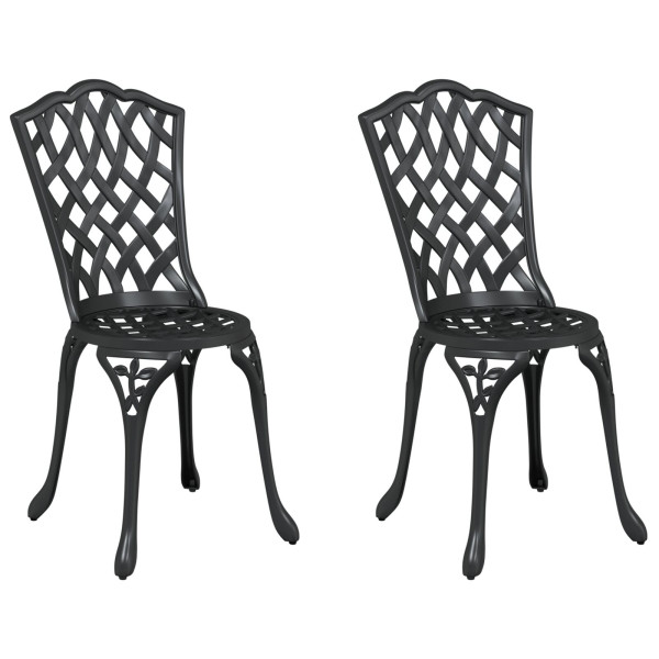 Cadeiras de Jardim 2 pcs Preto Alumínio Fundido M 2