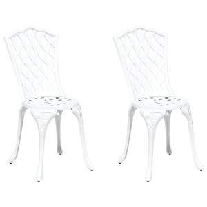 Cadeiras de Jardim  2 pcs Alumínio Fundido Branco H