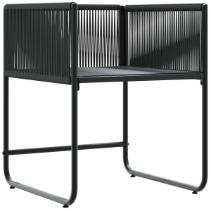 Cadeiras de Jardim com Almofadas 4 pcs Rattan Poliéster Preto H