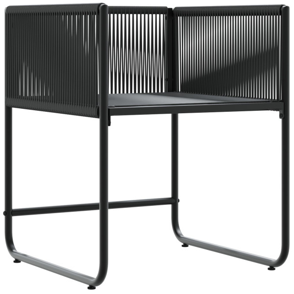 Cadeiras de Jardim com Almofadas 4 pcs Rattan Poliéster Preto M 2