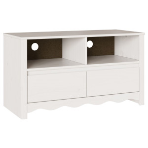 Aparador de TV  DRAMMEN Branco 99x43x55 cm Madeira Sólida de Pinheiro H