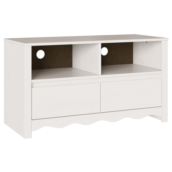 Aparador de TV  DRAMMEN Branco 99x43x55 cm Madeira Sólida de Pinheiro M 2