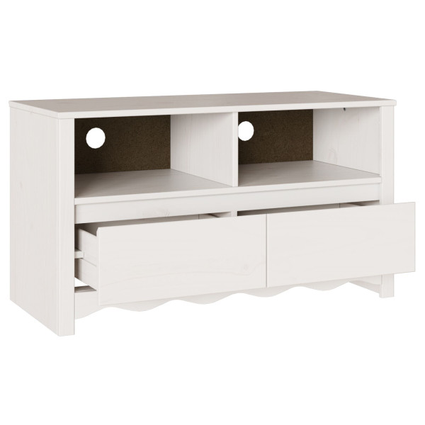 mueble para TV  DRAMMEN Blanco 99x43x55 cm de Madera Sólida de Pino M 5