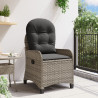 Cadeira Recliner  com Almofada Cinza em Rattan Sintético 3