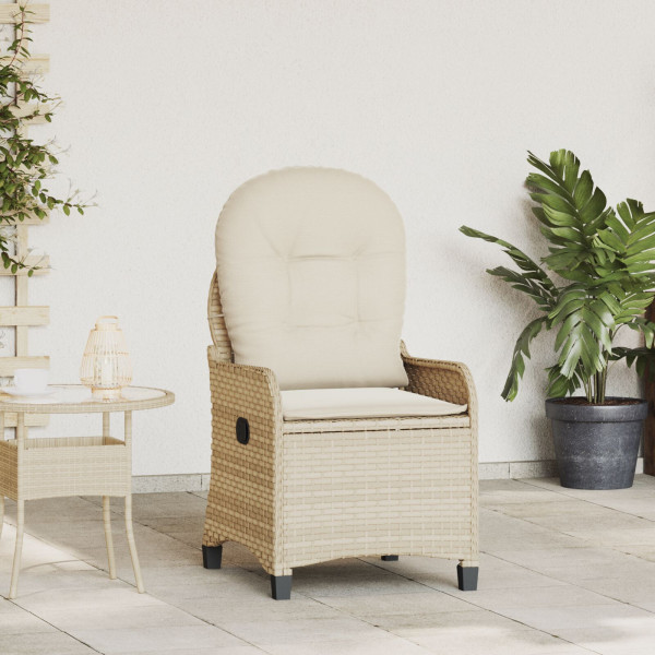 Sillón Recliner con Cojín Beige de Poliratán D