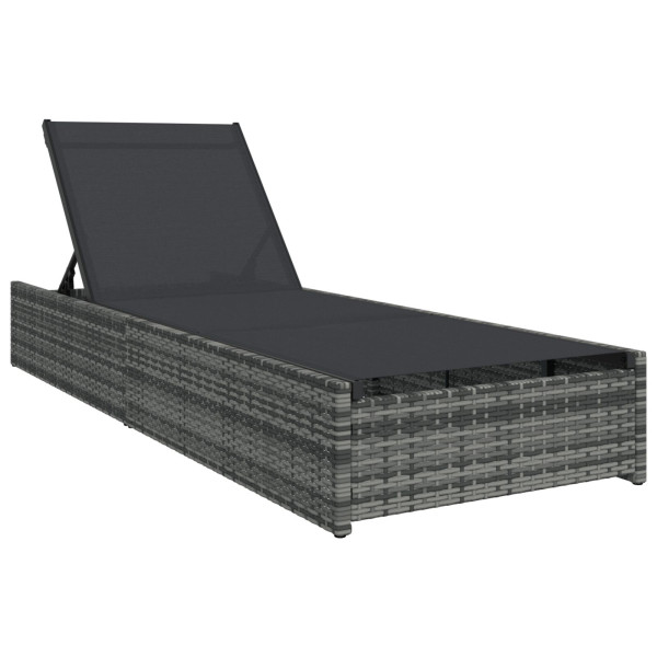 Espreguiçadeira VidaXL Cinza 60x200x27 cm Vime Sintético M 2