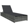 Espreguiçadeira VidaXL Cinza 60x200x27 cm Vime Sintético 2