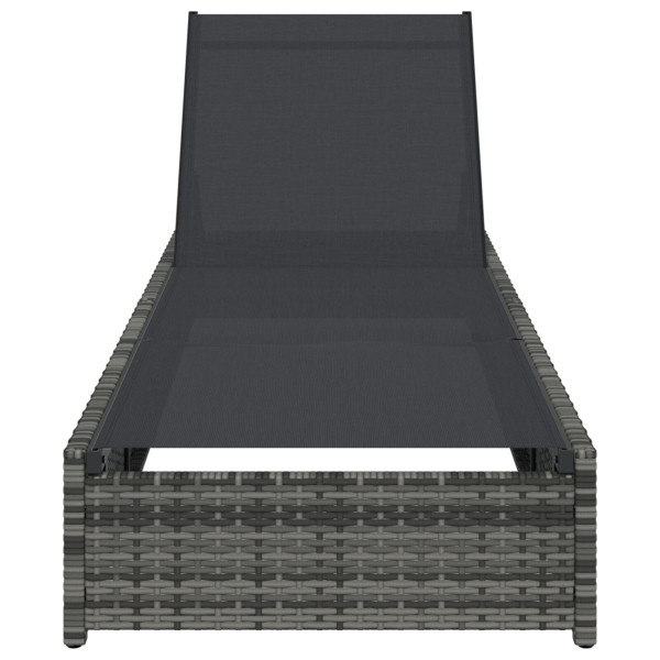Espreguiçadeira VidaXL Cinza 60x200x27 cm Vime Sintético M 4