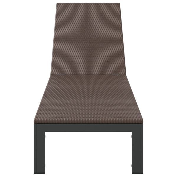 Tumbona  con Ruedas Marrón de Poliratán M 4