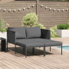 Tumbona  con cojines para 2 personas Anthracite 115x153x69.5 cm Acero 1