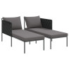 Tumbona  con cojines para 2 personas Anthracite 115x153x69.5 cm Acero 4