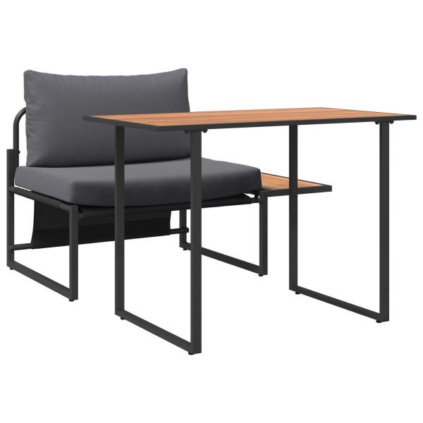 Conjunto de Comedor de Jardín de 2 Piezas con Asiento Individual y Cojines Antracita M 2